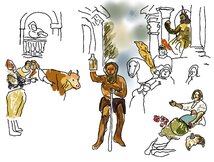 Diogenes nach einem Menschen suchend